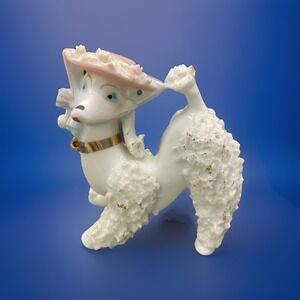 Vtg 1950's Arnart Spaghetti Girl Poodle Dog 4.75"x 4" Figurine Collectible Decor
